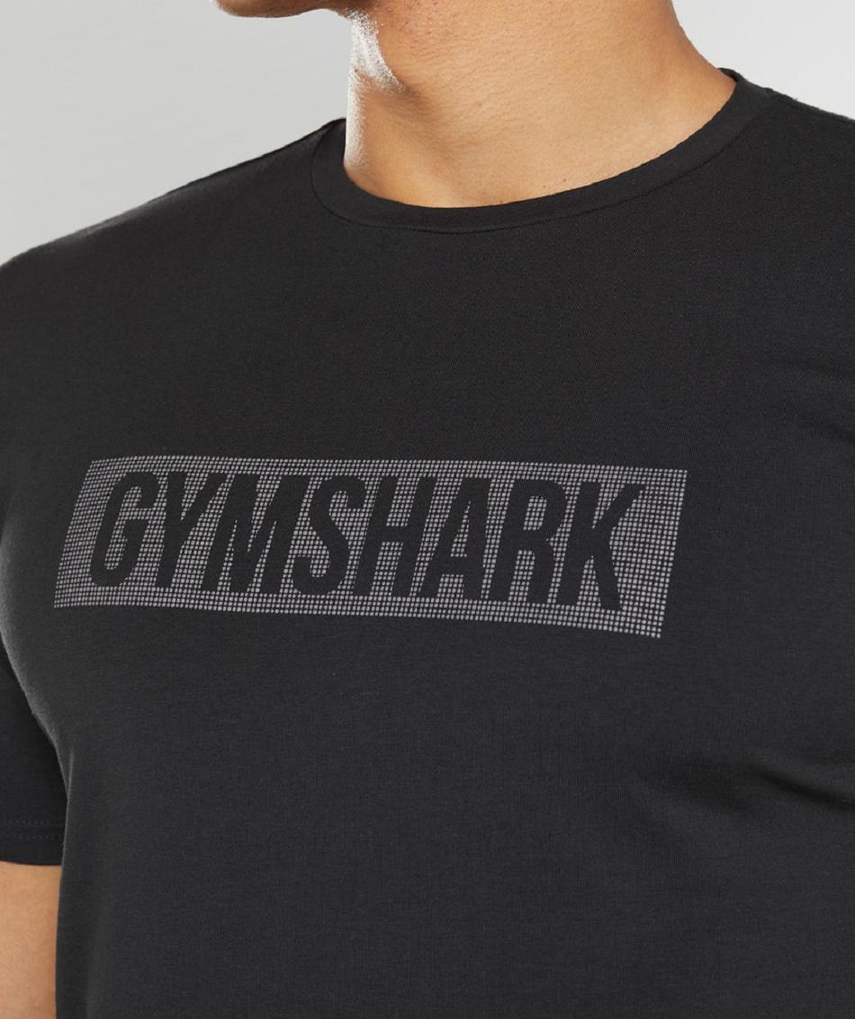 T Shirts Męskie Gymshark Block Czarne | PL 3791HAP